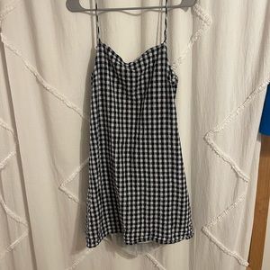 American Eagle Gingham Back Tie Mini Dress